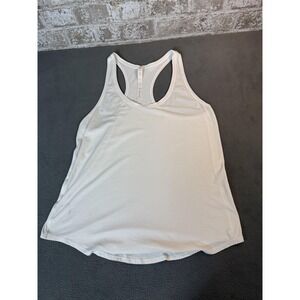 Lululemon Tank Top Womens 10 White Pima Cotton Racerback Athletic Yoga Gym